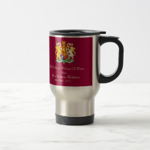 Taza real del viaje del escudo de armas de la boda