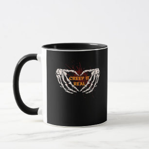 Taza Realidad, Manos Skeleton Mostrando Corazón