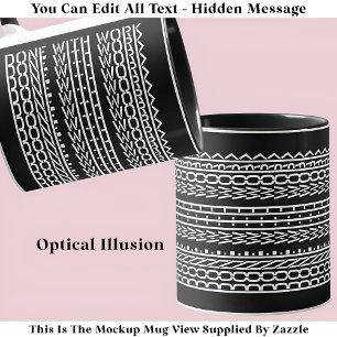 Taza Realizado Con Trabajo Oculto Mensaje 120WB Jubilac