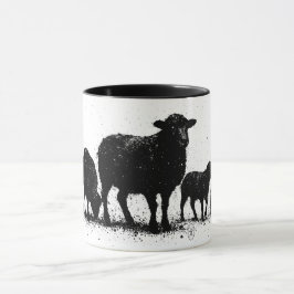 Taza Rebaño de Silueta de Tinta de Ovejas de las Orcada
