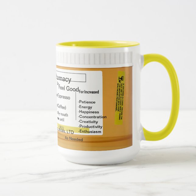 Taza Receta de Personalizable de café Mug RX (Derecha)