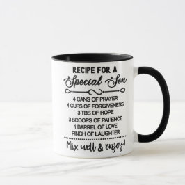 Taza Receta inspiradora Para Un Hijo Especial