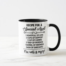 Taza Receta inspiradora Para Una Tía Especial