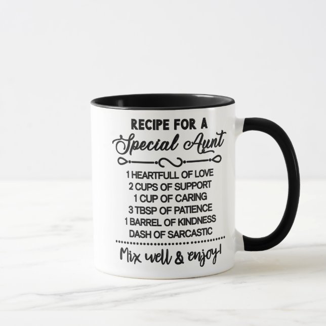 Taza Receta inspiradora Para Una Tía Especial (Derecha)