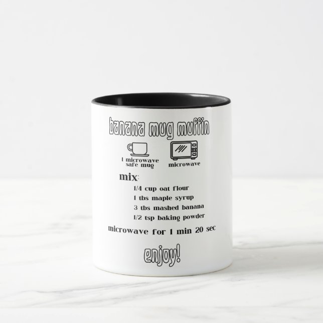 Taza Receta perfecta para regalo/ Mug Muffin bananero (Centro)