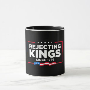 Taza Rechazando reyes desde la bandera patriótica de Es