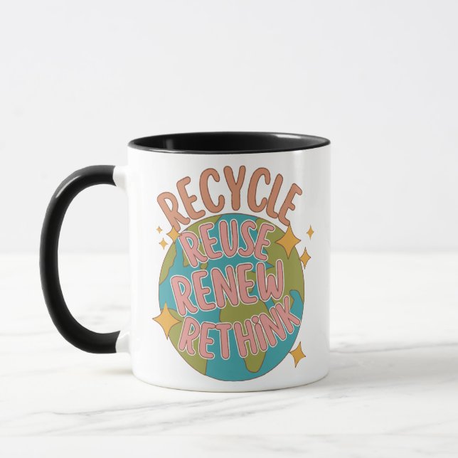 Taza Reciclar reutilizar Renovar repensar (Izquierda)