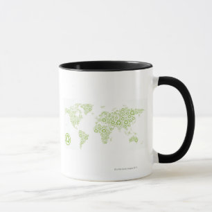 Taza Recicle los símbolos usados para crear el planeta