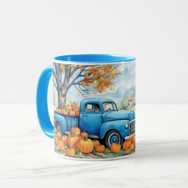 Taza Recogida y calabazas antiguas de otoño (Anverso izquierdo)