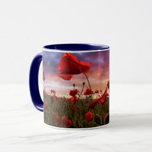 Taza Recordar el campo del   de amapolas