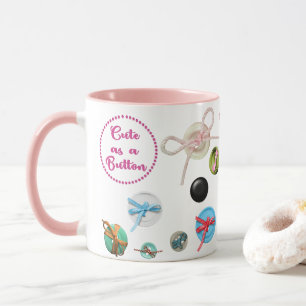 Taza Recortar como botón de coser botones y cintas