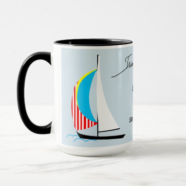 Taza Recortar tus velas Personalizado barco de vela (Izquierda)