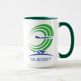 Taza Recorte verde supersónico con el logotipo de Quess