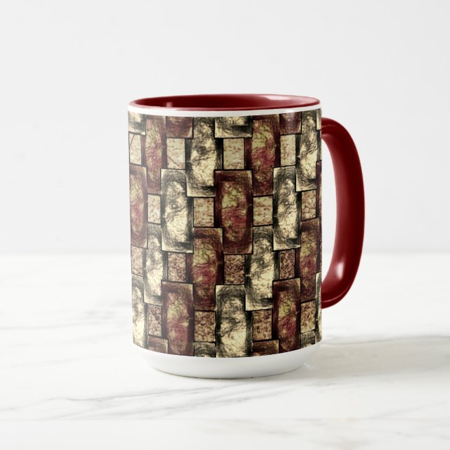 Taza Rectangular pieces carved and spotted, golden red (Anverso derecho)