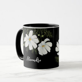Taza Recubrimiento botánico de las flores de cosmos bla