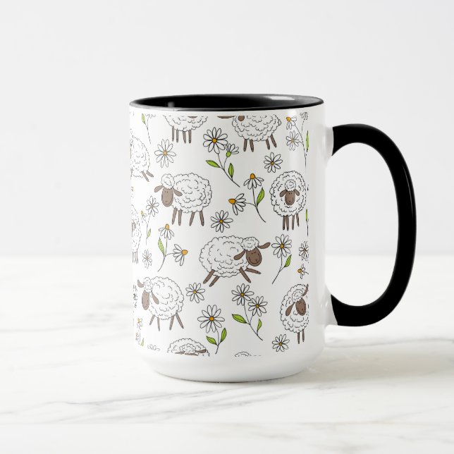 Taza Recuento de ovejas en blanco (Derecha)