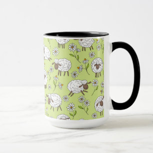 Taza Recuento de ovejas en verde rocío de hongos