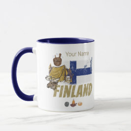 Taza Recuento retro de carpas de la bandera ósea de Fin