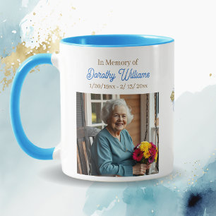 Taza Recuerdo conmemorativo de cruz dorada y flores