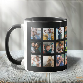 Taza Recuerdo de Colaje de Fotos de 24 Cuadrados de Mod