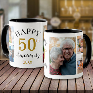 Taza Recuerdo de collage de 5 fotos del 50º aniversario