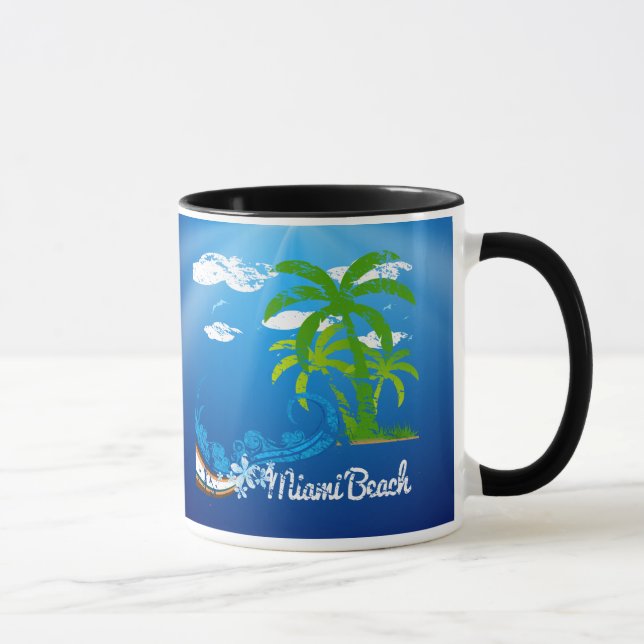 Taza Recuerdo de Miami Beach la Florida (Derecha)