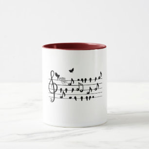 Taza Recuerdo de notas de pájaro de música de baby show