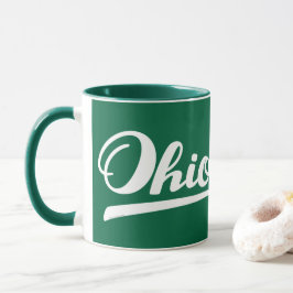 Taza Recuerdo del verde de la escritura de Ohio