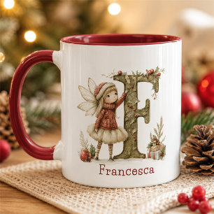 Taza Recuerdo Inicial de Hada de Navidad Personalizado