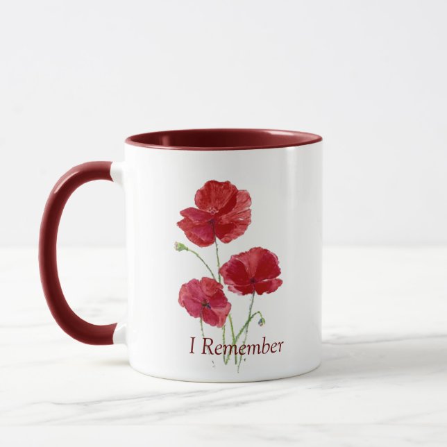 Taza Recuerdo las flores acuarelas de los lapiceros roj (Izquierda)