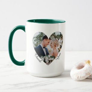 Taza Recuerdos de agradecimiento de boda con foto dentr