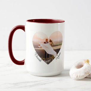 Taza Recuerdos de agradecimiento para boda con foto en 