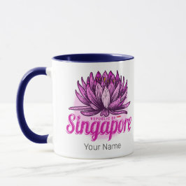 Taza Recuerdos de vacaciones de la bandera de Singapur 