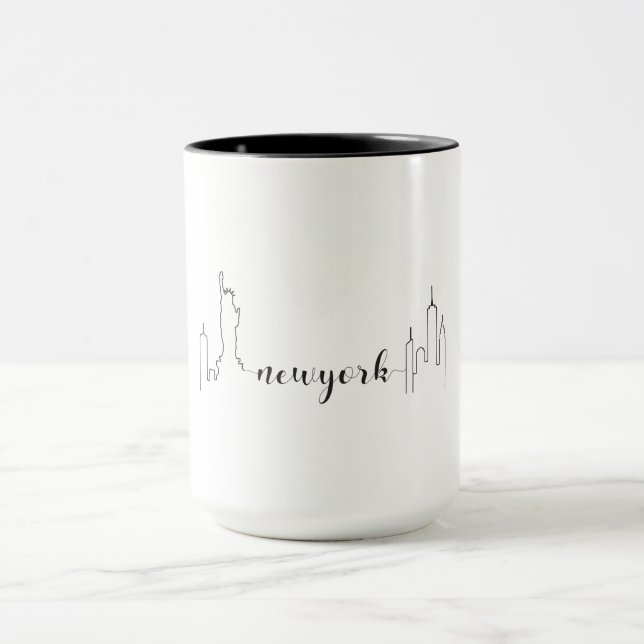 Taza Recuerdos del NYC New York City Skyline (Centro)