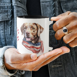 Taza Recuperador patriótico de chocolate con bandera es