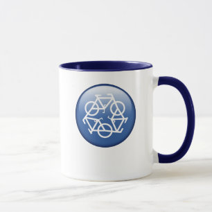 Taza recycle blue ringer ceramic mug by Petr Kratochvil