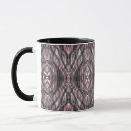 Taza Red Abstract Dark Crimson Black Watercolor Art