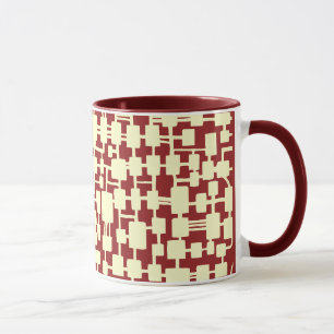 Taza Red abstracta - Crema en Maroon 941F20