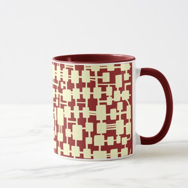 Taza Red abstracta - Crema en Maroon 941F20 (Derecha)
