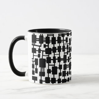 Taza Red abstracta - Negro sobre blanco