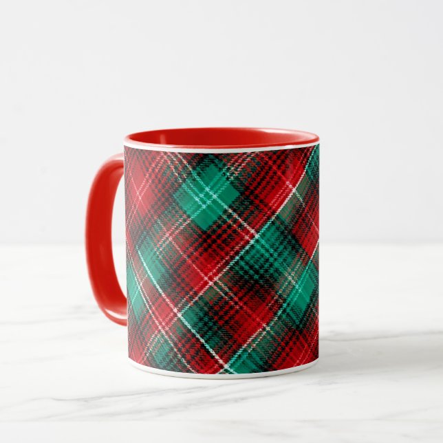Taza Red and green holiday plaid (Anverso izquierdo)