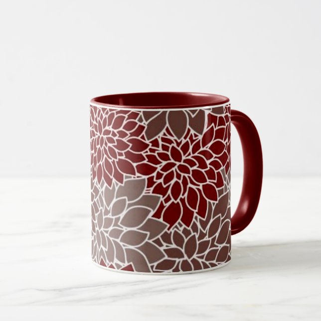 Taza Red and silver dahlias  (Anverso derecho)
