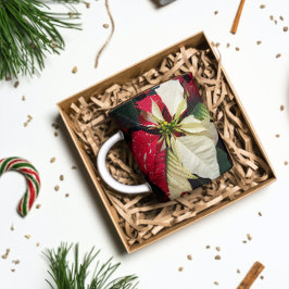 Taza Red and White Variegated Poinsettia Floral