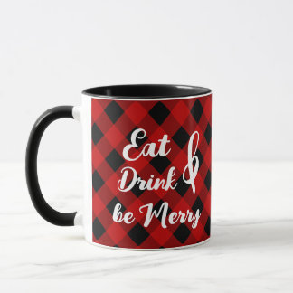 Taza Red Black Buffalo Gingham Check Mug