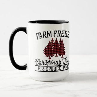 Taza red, Black Buffalo Plaid Christmas Trees