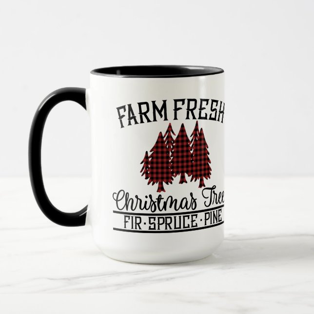 Taza red, Black Buffalo Plaid Christmas Trees (Izquierda)