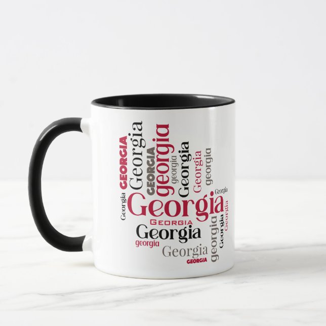 Taza Red Black Georgia Word Art (Izquierda)