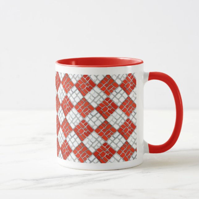 Taza RED CHECK MOSAIC Red Combo Mug (Derecha)