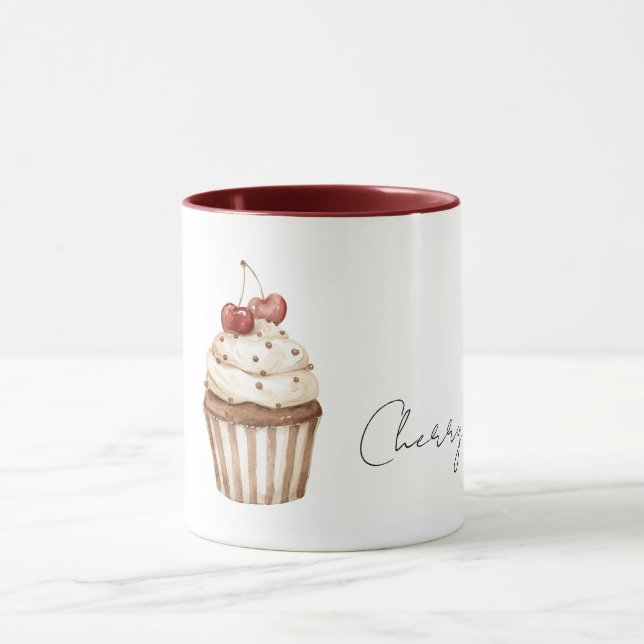 Taza Red Cherry Hearts Vanilla Cupcake   (Centro)