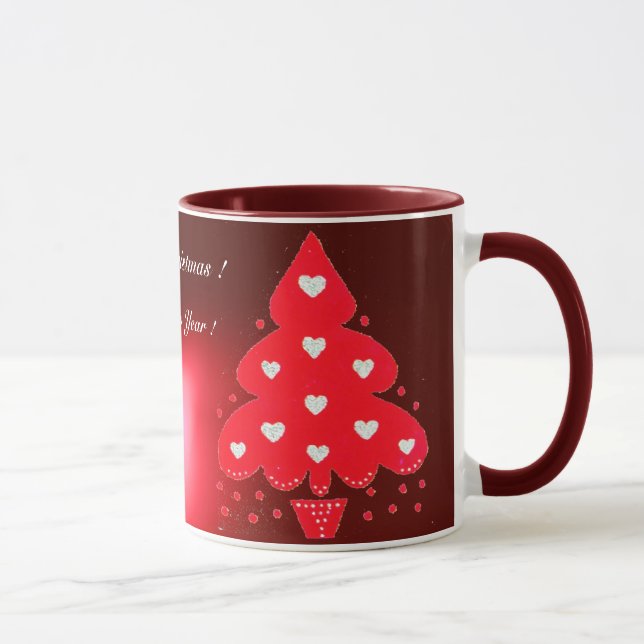 Taza RED CHRISTMAS TREE VACACIONES PARTIDAS rojo (Derecha)